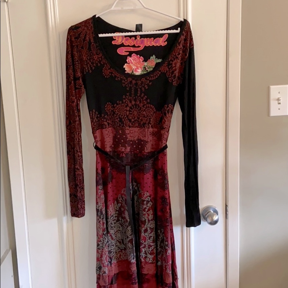 Red and Black Detail Desigual Dress